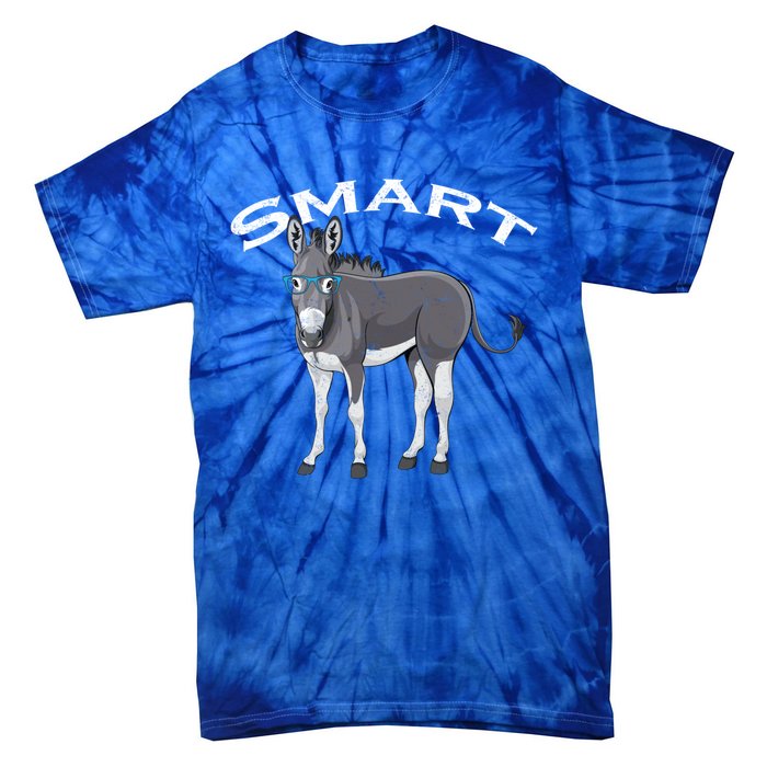 Smart Donkey Lover Sarcastic Adult Humor Blue Glasses Gift Tie-Dye T-Shirt