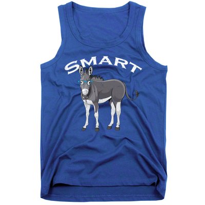 Smart Donkey Lover Sarcastic Adult Humor Blue Glasses Gift Tank Top