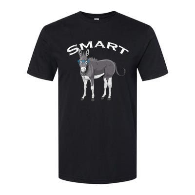 Smart Donkey Lover Sarcastic Adult Humor Blue Glasses Gift Softstyle® CVC T-Shirt