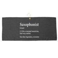 Saxophonist Definition Like A Normal Musician Saxophone Large Microfiber Waffle Golf Towel