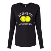 Softball Dad Like A Baseball Dad But With Bigger Balls Womens Cotton Relaxed Long Sleeve T-Shirt