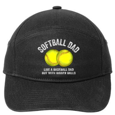 Softball Dad Like A Baseball Dad But With Bigger Balls 7-Panel Snapback Hat