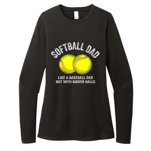 Softball Dad Like A Baseball Dad But With Bigger Balls Womens CVC Long Sleeve Shirt