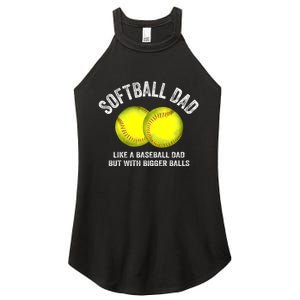 Softball Dad Like A Baseball Dad But With Bigger Balls Women's Perfect Tri Rocker Tank