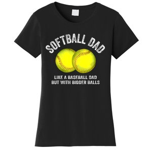 Softball Dad Like A Baseball Dad But With Bigger Balls Women's T-Shirt