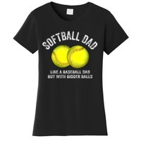 Softball Dad Like A Baseball Dad But With Bigger Balls Women's T-Shirt