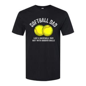 Softball Dad Like A Baseball Dad But With Bigger Balls Softstyle® CVC T-Shirt