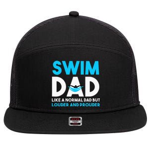 Swim Dad Like A Normal Dad But Cooler Swim Dad Definition 7 Panel Mesh Trucker Snapback Hat