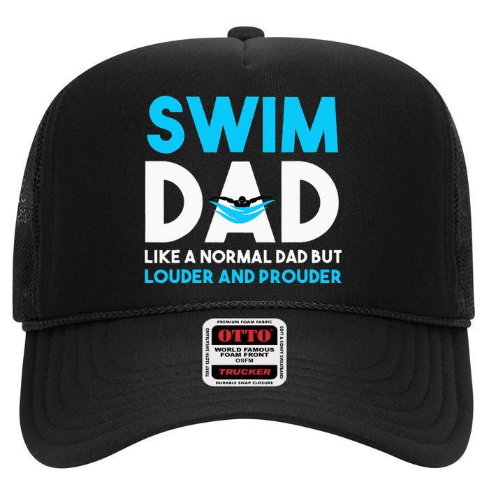 Swim Dad Like A Normal Dad But Cooler Swim Dad Definition High Crown Mesh Back Trucker Hat