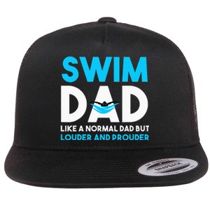 Swim Dad Like A Normal Dad But Cooler Swim Dad Definition Flat Bill Trucker Hat