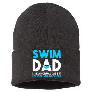 Swim Dad Like A Normal Dad But Cooler Swim Dad Definition Sustainable Knit Beanie