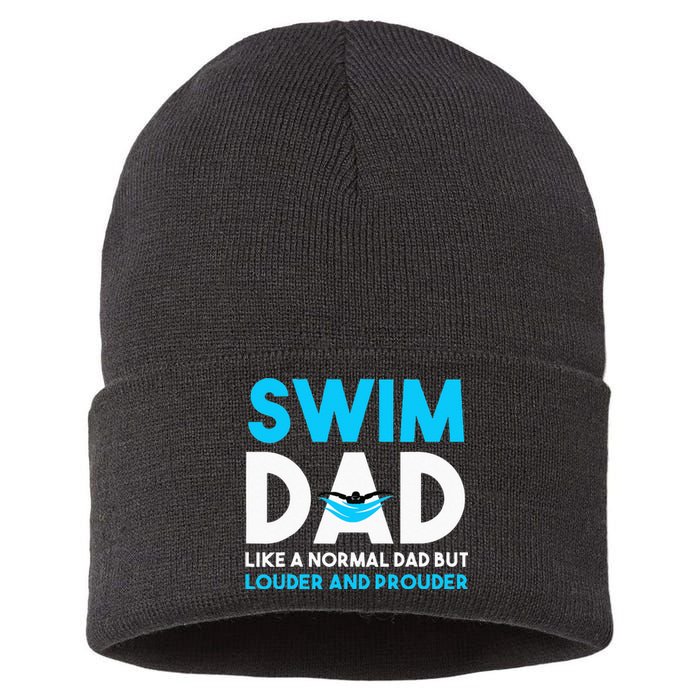 Swim Dad Like A Normal Dad But Cooler Swim Dad Definition Sustainable Knit Beanie