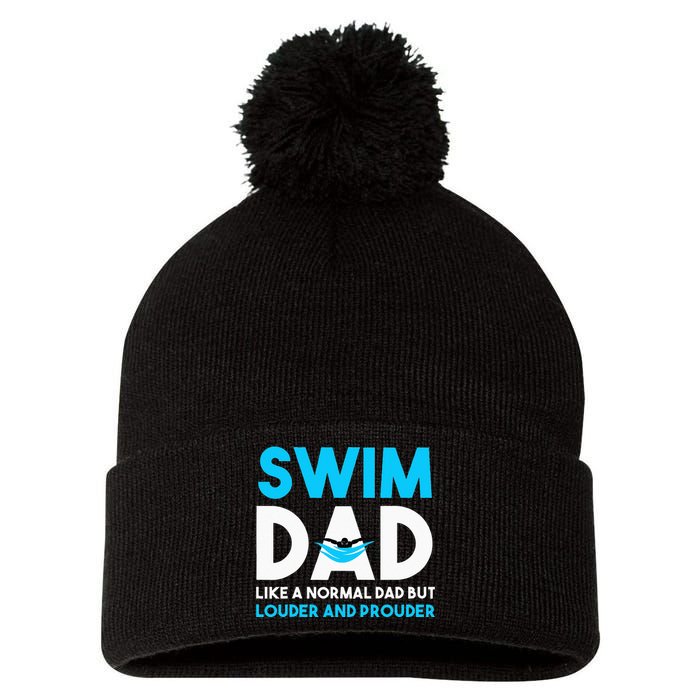 Swim Dad Like A Normal Dad But Cooler Swim Dad Definition Pom Pom 12in Knit Beanie