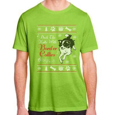 Santa Dog Lover Gift Border Collie Ugly Christmas Adult ChromaSoft Performance T-Shirt