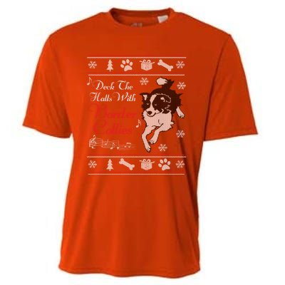 Santa Dog Lover Gift Border Collie Ugly Christmas Cooling Performance Crew T-Shirt