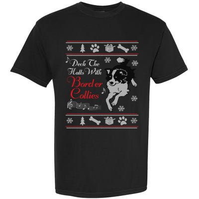 Santa Dog Lover Gift Border Collie Ugly Christmas Garment-Dyed Heavyweight T-Shirt
