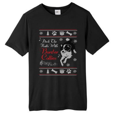 Santa Dog Lover Gift Border Collie Ugly Christmas Tall Fusion ChromaSoft Performance T-Shirt