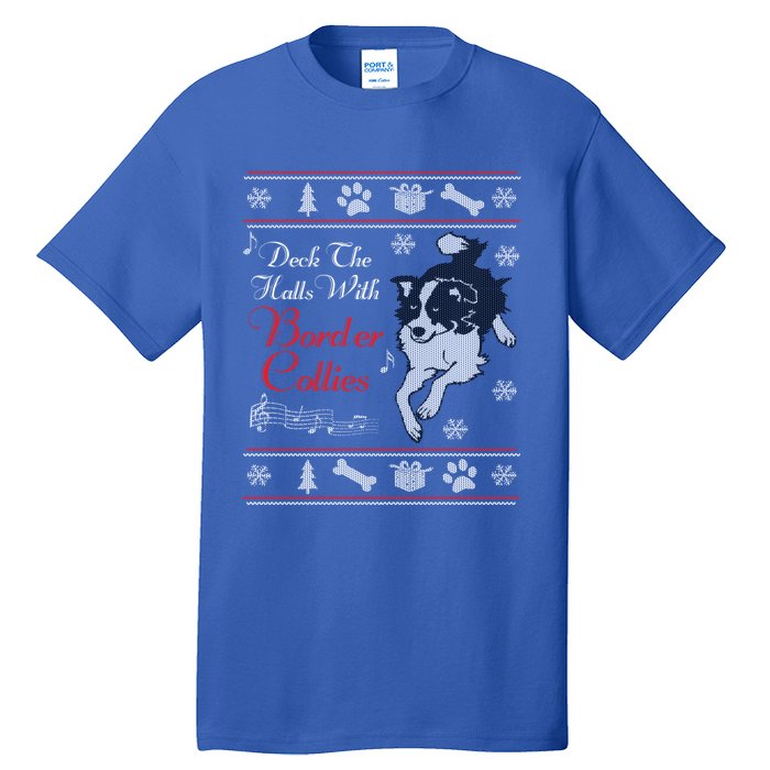 Santa Dog Lover Gift Border Collie Ugly Christmas Tall T-Shirt