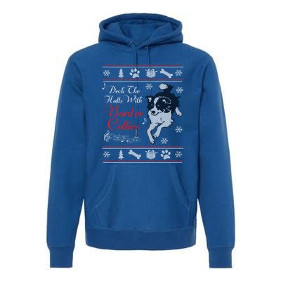 Santa Dog Lover Gift Border Collie Ugly Christmas Premium Hoodie