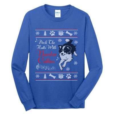 Santa Dog Lover Gift Border Collie Ugly Christmas Tall Long Sleeve T-Shirt