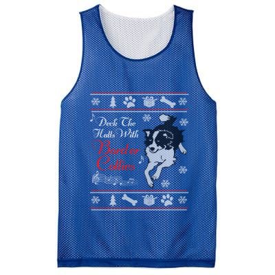 Santa Dog Lover Gift Border Collie Ugly Christmas Mesh Reversible Basketball Jersey Tank