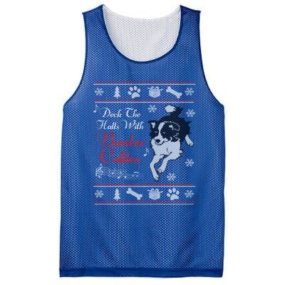 Santa Dog Lover Gift Border Collie Ugly Christmas Mesh Reversible Basketball Jersey Tank