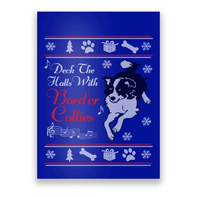 Santa Dog Lover Gift Border Collie Ugly Christmas Poster