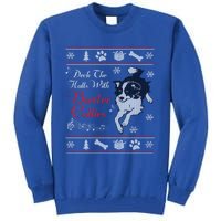 Santa Dog Lover Gift Border Collie Ugly Christmas Tall Sweatshirt