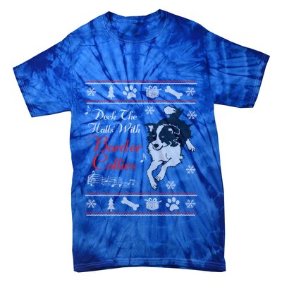 Santa Dog Lover Gift Border Collie Ugly Christmas Tie-Dye T-Shirt