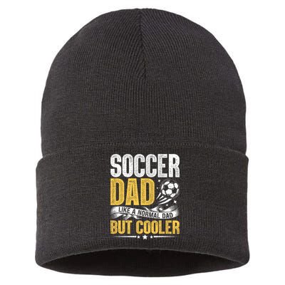 Soccer Dad Like A Normal Dad But Cooler Funny Sustainable Knit Beanie