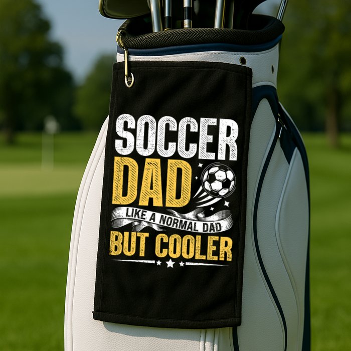 Soccer Dad Like A Normal Dad But Cooler Funny Golf Towel