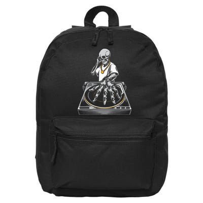 Skeleton DJ Lazy Halloween Costume Skull Disc Jockey 16 in Basic Backpack