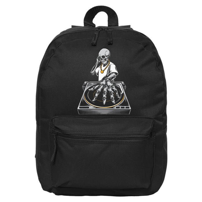 Skeleton DJ Lazy Halloween Costume Skull Disc Jockey 16 in Basic Backpack