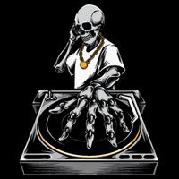 Skeleton DJ Lazy Halloween Costume Skull Disc Jockey 16 in Basic Backpack