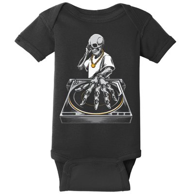 Skeleton DJ Lazy Halloween Costume Skull Disc Jockey Baby Bodysuit