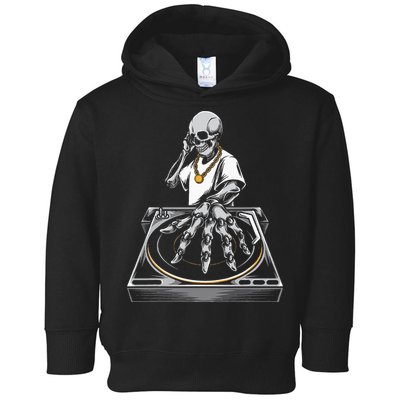 Skeleton DJ Lazy Halloween Costume Skull Disc Jockey Toddler Hoodie