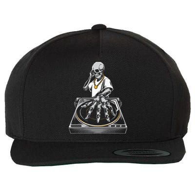 Skeleton DJ Lazy Halloween Costume Skull Disc Jockey Wool Snapback Cap