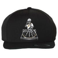 Skeleton DJ Lazy Halloween Costume Skull Disc Jockey Wool Snapback Cap
