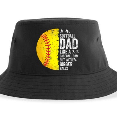 Softball Dad Like A Baseball Dad But With Bigger Balls Sustainable Bucket Hat