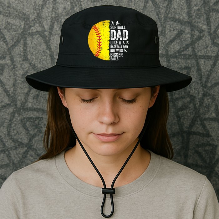 Softball Dad Like A Baseball Dad But With Bigger Balls Bucket Hat