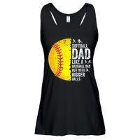 Softball Dad Like A Baseball Dad But With Bigger Balls Ladies Essential Flowy Tank