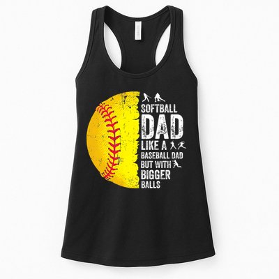 Softball Dad Like A Baseball Dad But With Bigger Balls Womens Tank Top
