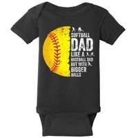 Softball Dad Like A Baseball Dad But With Bigger Balls Baby Bodysuit
