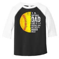 Softball Dad Like A Baseball Dad But With Bigger Balls Toddler Fine Jersey T-Shirt