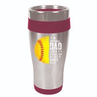Softball Dad Like A Baseball Dad But With Bigger Balls 16oz Travel Tumbler