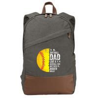Softball Dad Like A Baseball Dad But With Bigger Balls Cotton Canvas Backpack