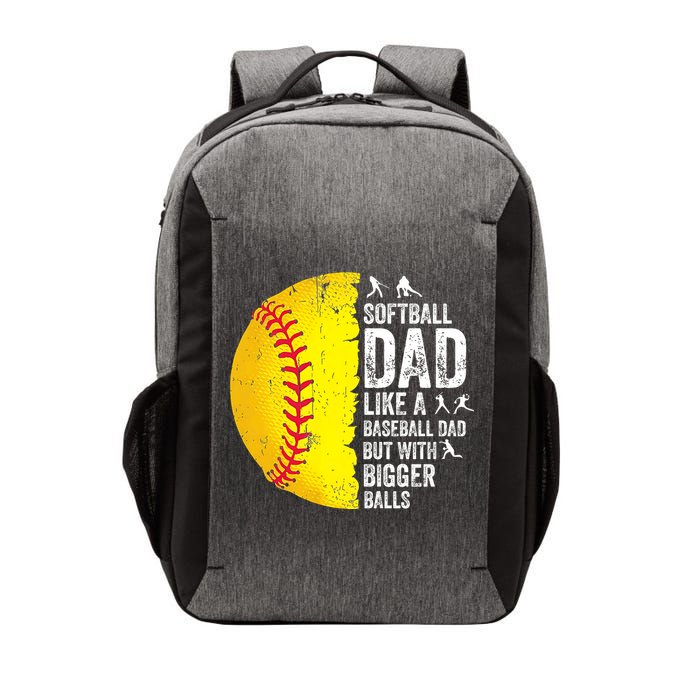 Softball Dad Like A Baseball Dad But With Bigger Balls Vector Backpack