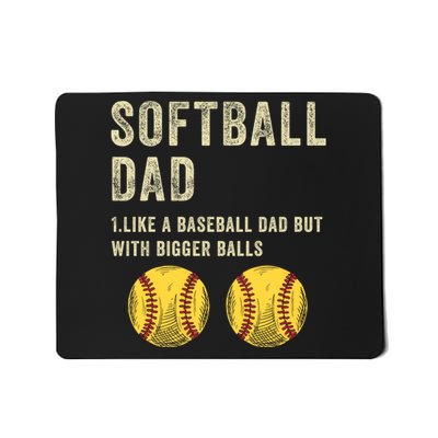 Softball Dad Like A Baseball Dad But With Bigger Balls Mousepad