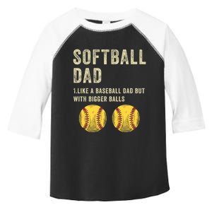 Softball Dad Like A Baseball Dad But With Bigger Balls Toddler Fine Jersey T-Shirt