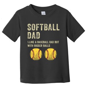 Softball Dad Like A Baseball Dad But With Bigger Balls Toddler T-Shirt